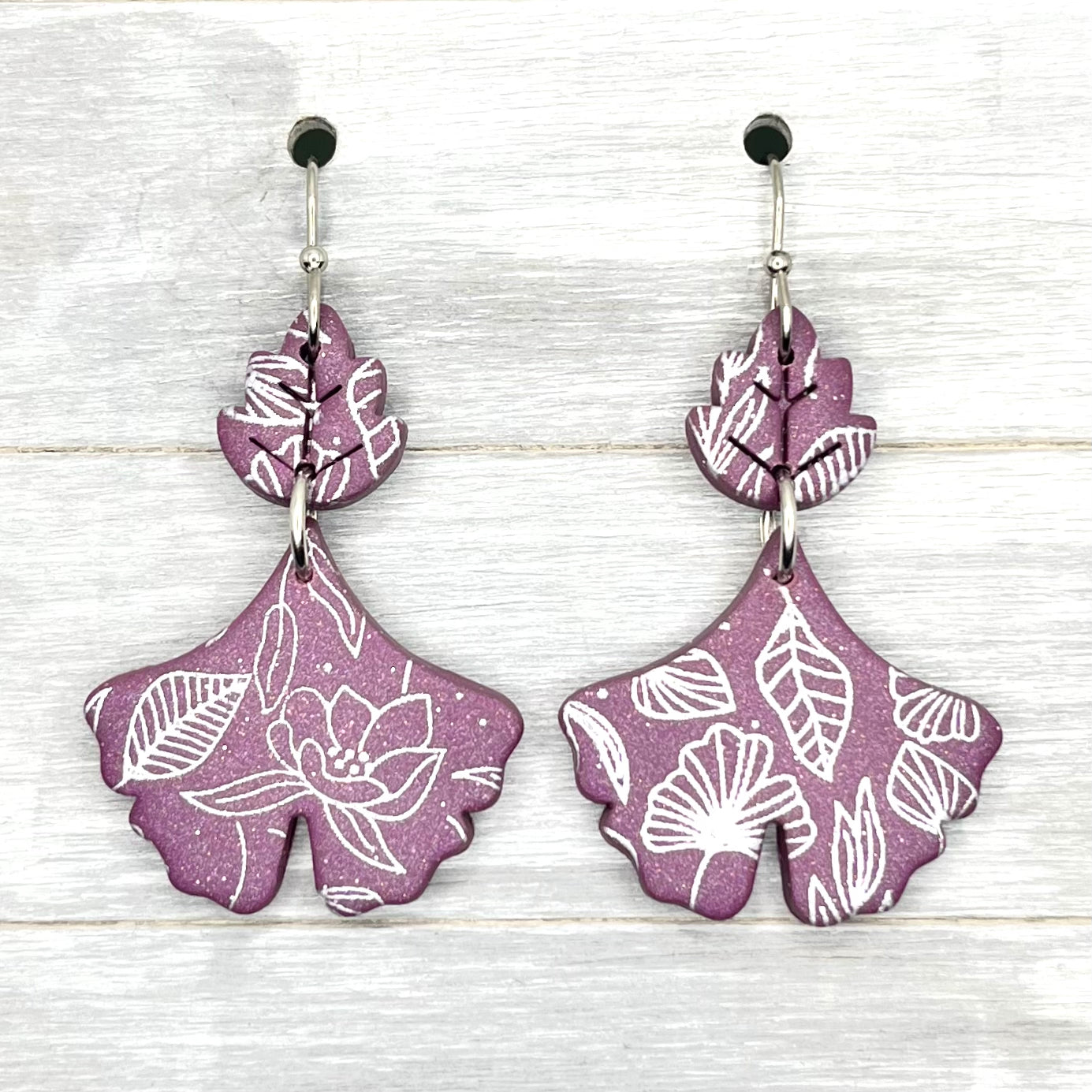 Ginko Leaves Polymer Clay Dangles