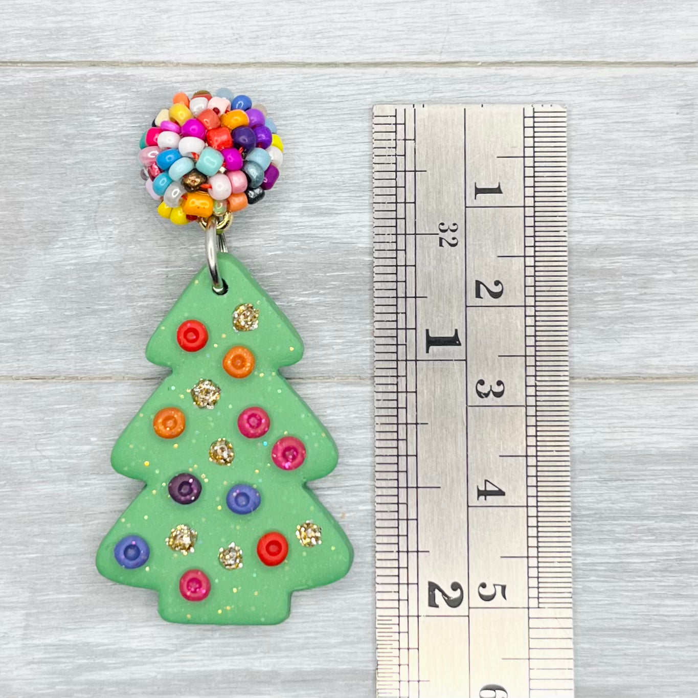 Colorful Christmas Tree Stud Dangles