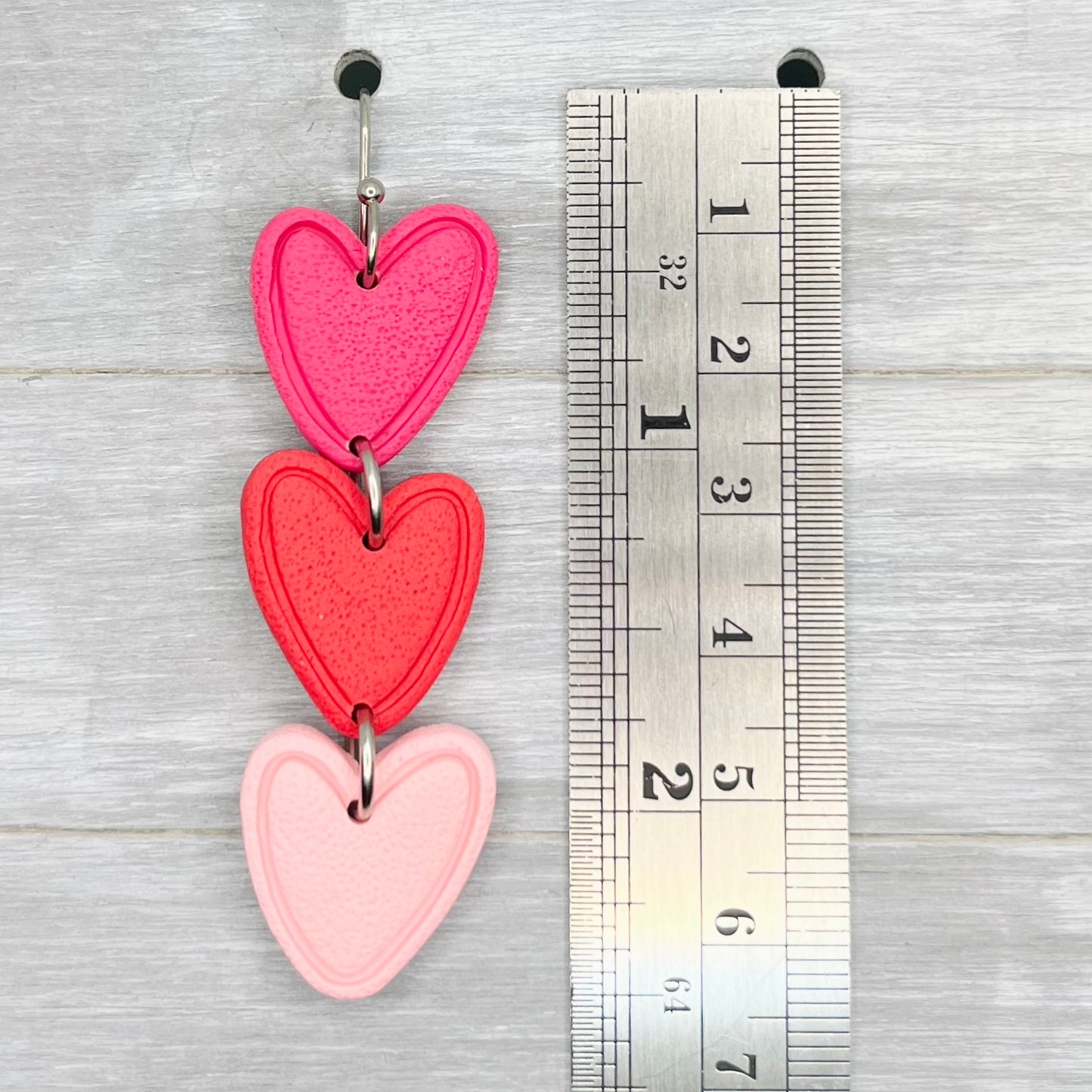 Doodle Hearts Polymer Clay Dangles