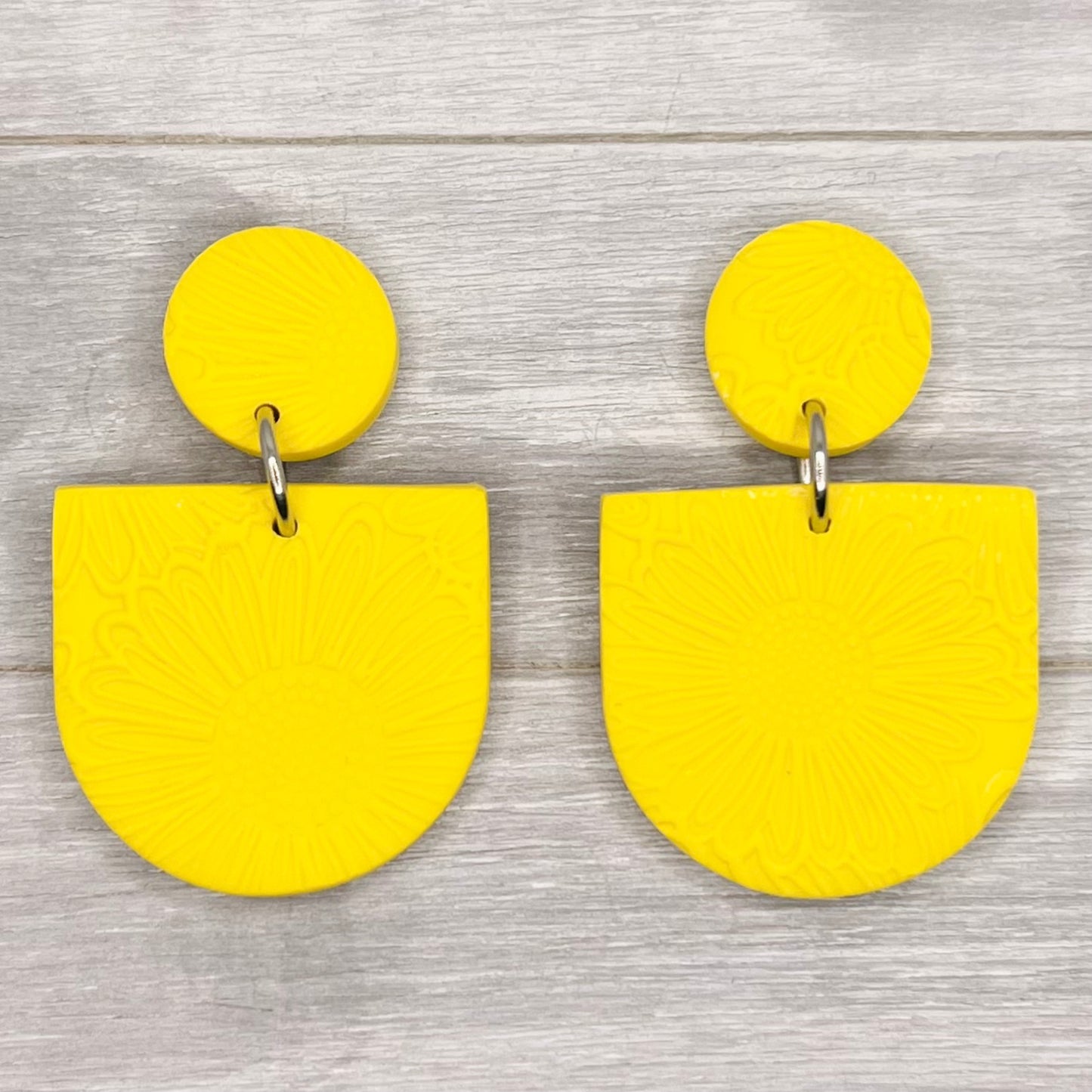 Golden Spring Floral Clay Stud Dangles