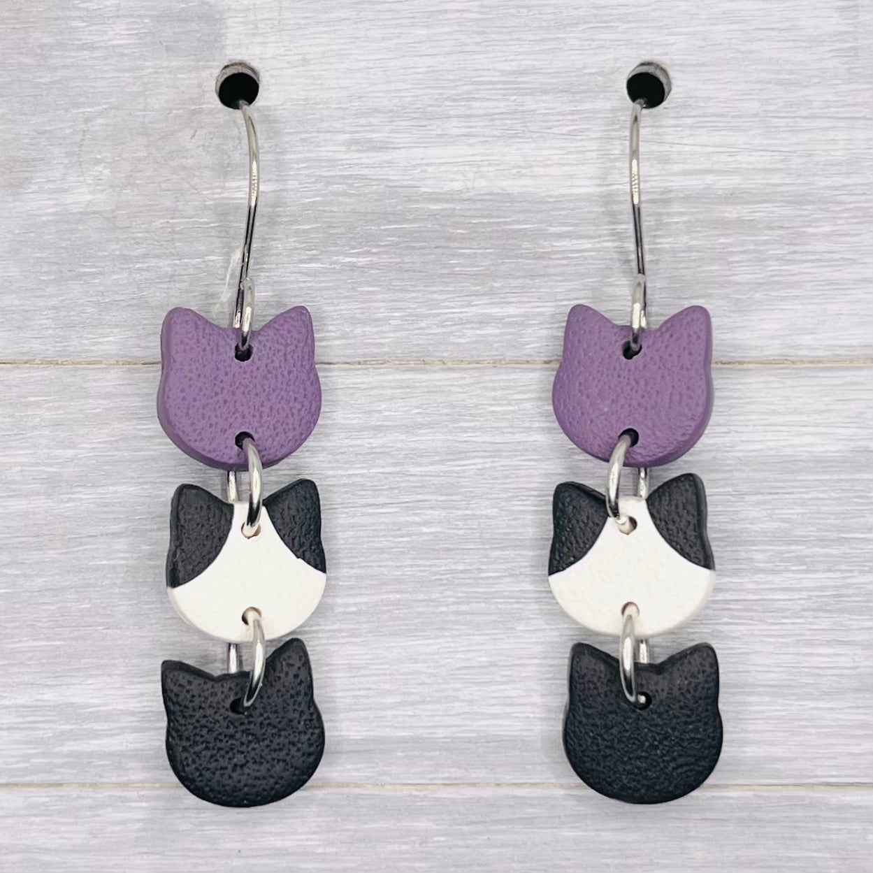 Purple Cat Trio Dangles