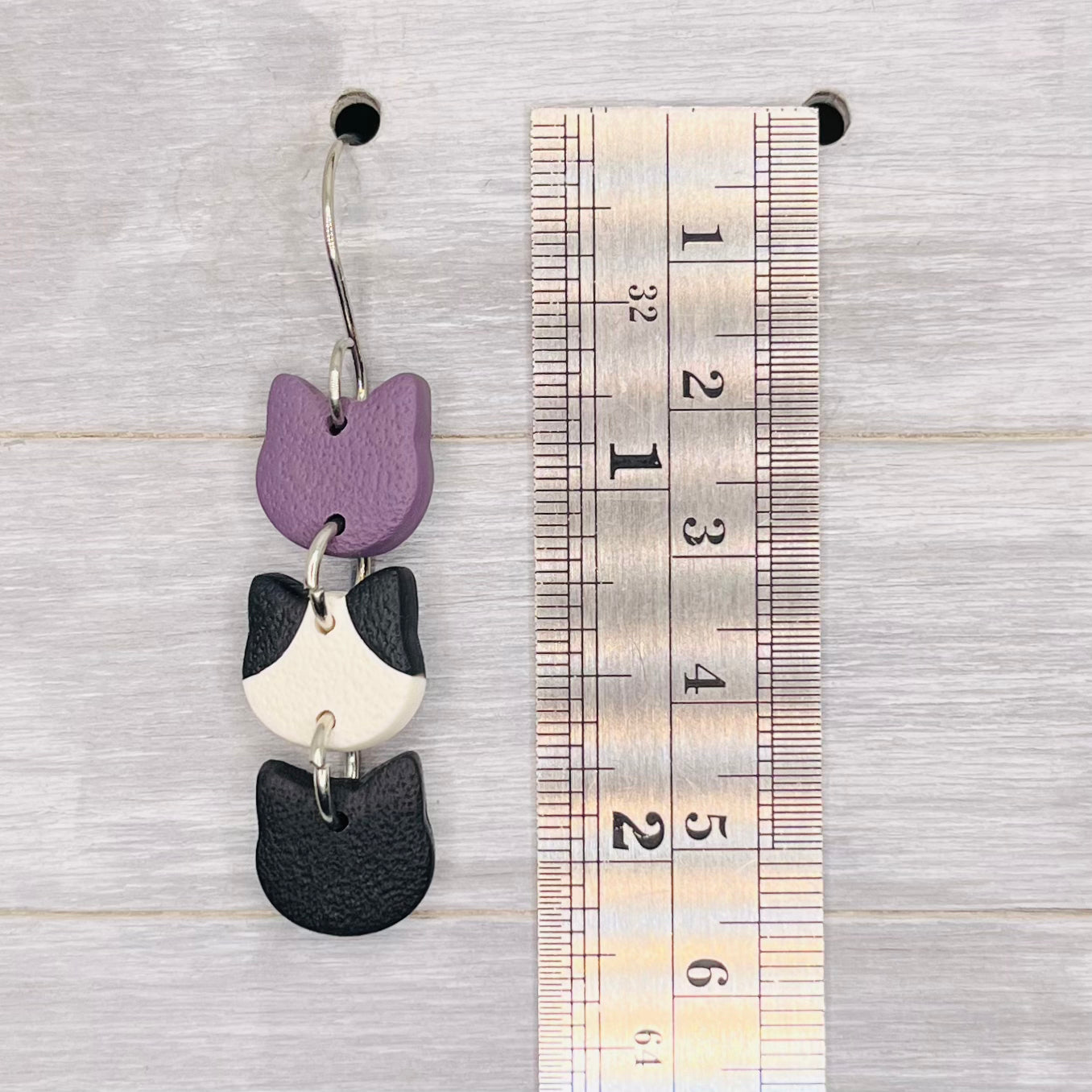 Purple Cat Trio Dangles