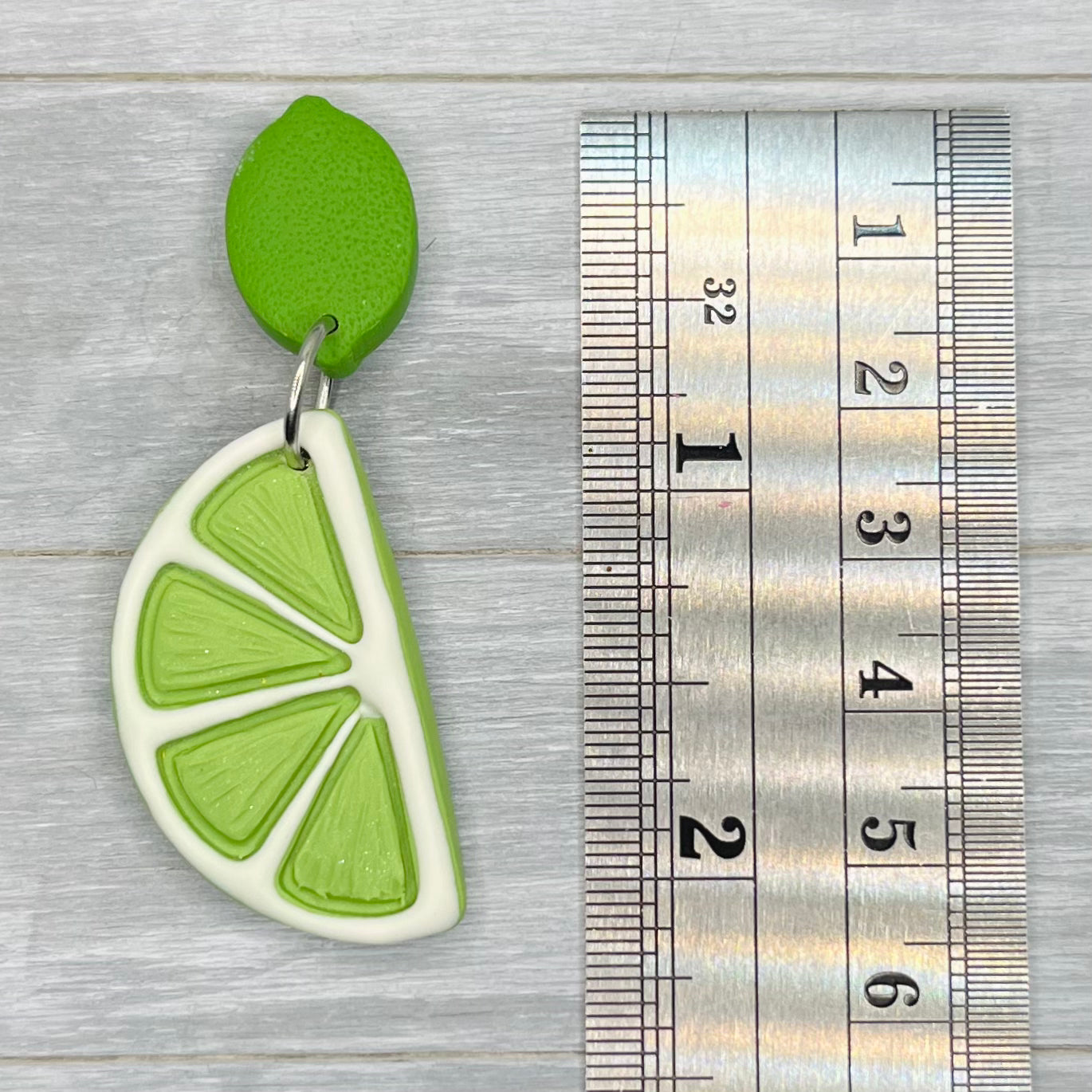 Lime Slice Stud Dangles