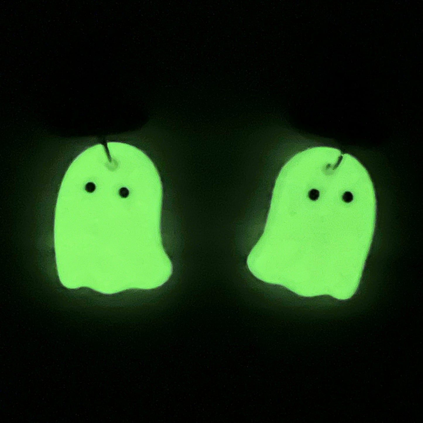 Glow In The Dark Ghost Polymer Clay Dangles