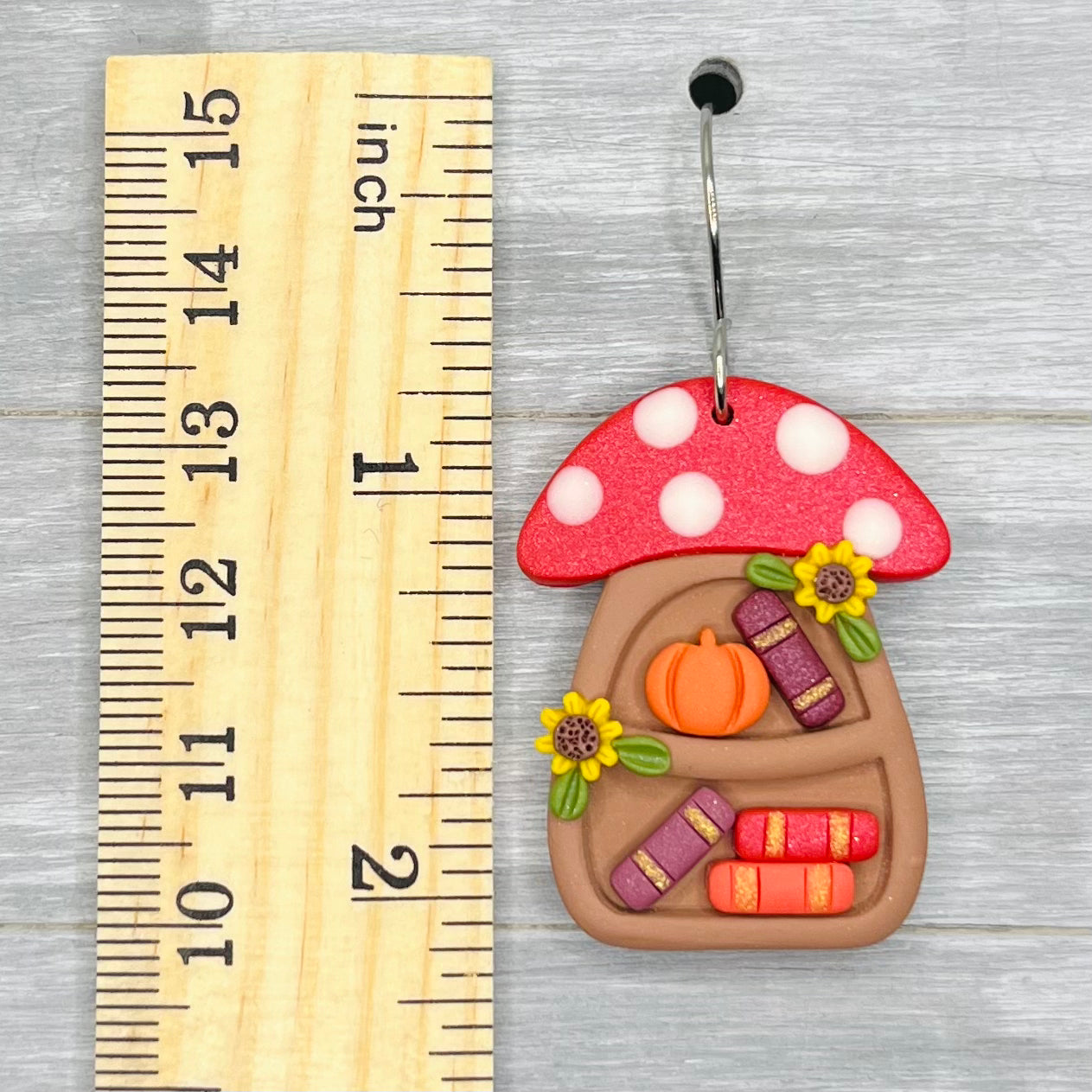 Mushroom Bookshelves Polymer Clay Dangles
