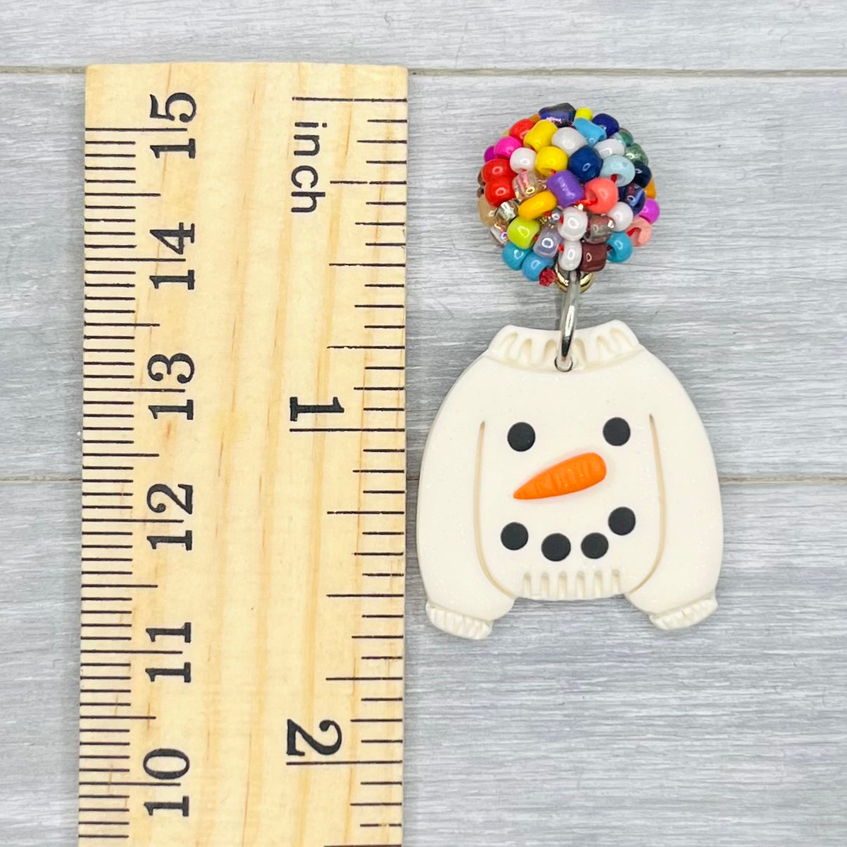 Snowman Sweater Stud Dangles