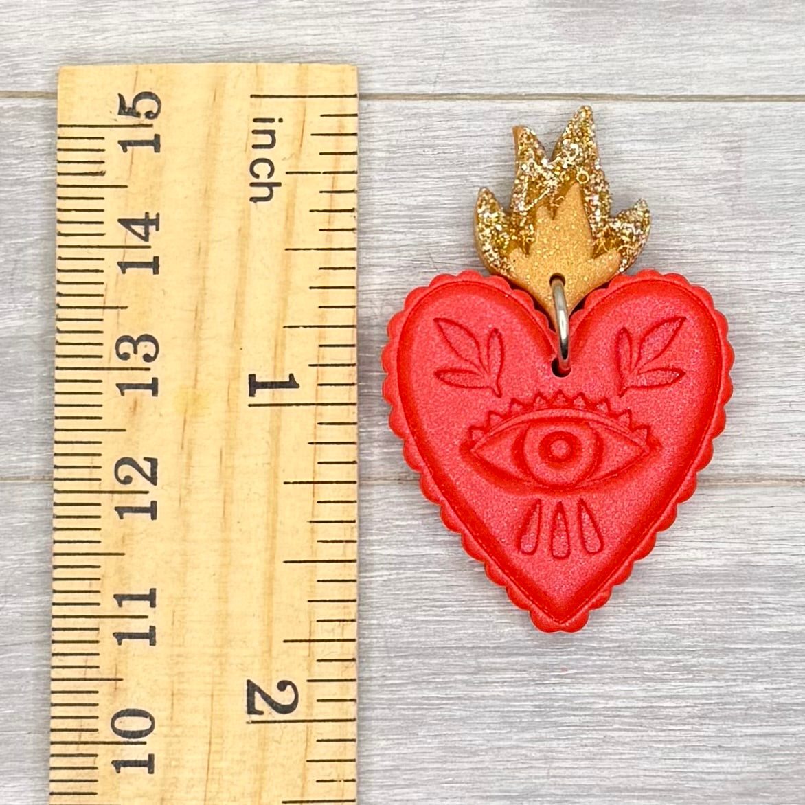 Sacred Heart Polymer Clay Stud Dangles