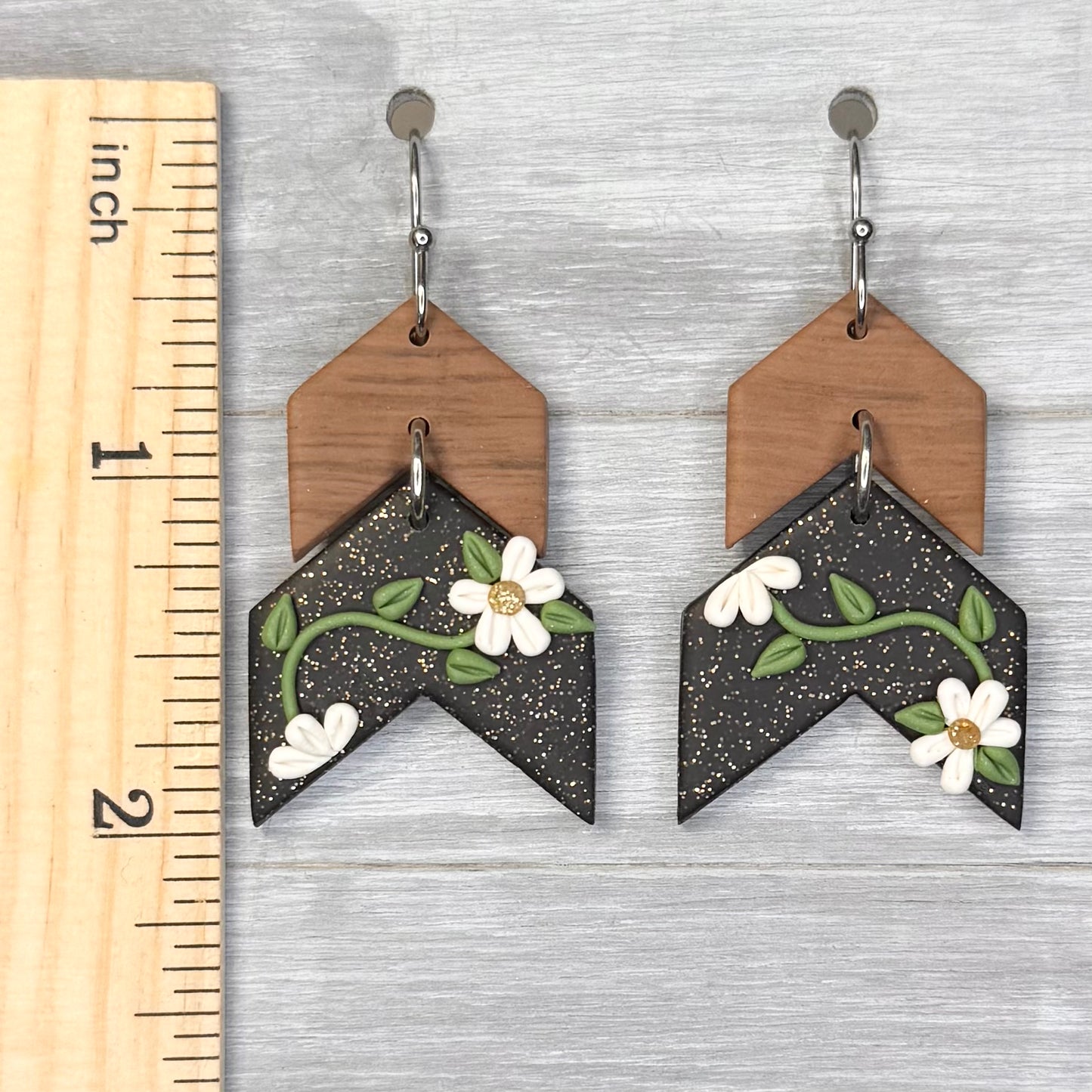 Floral Chevron Dangles