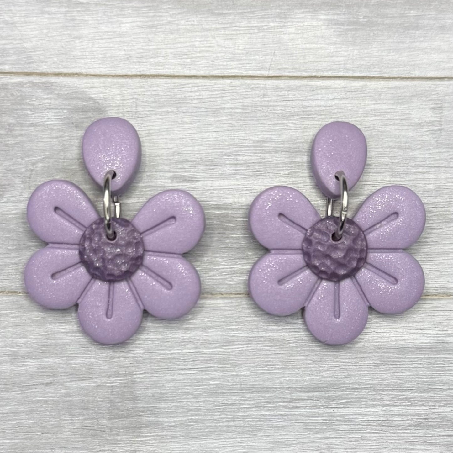 Purple Petal Stud Dangles