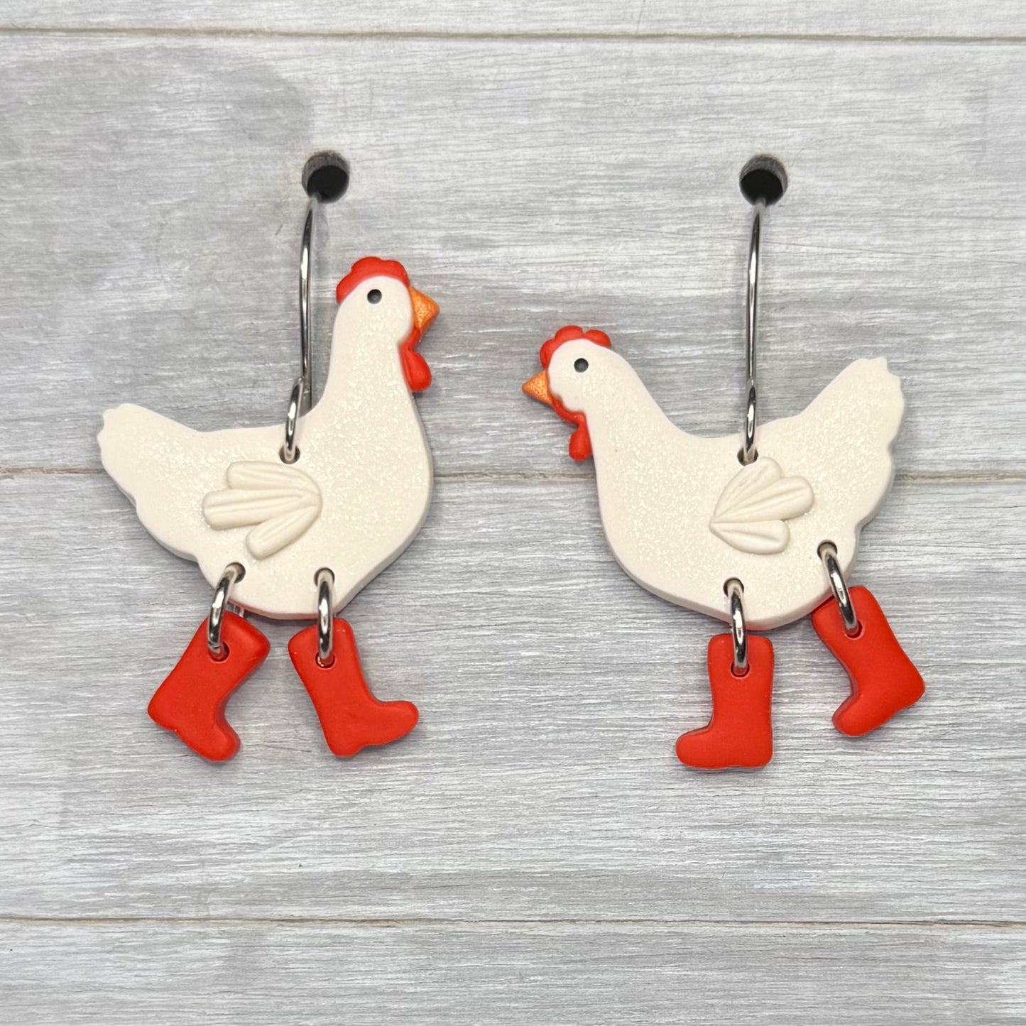 White Chicken with Rain Boots