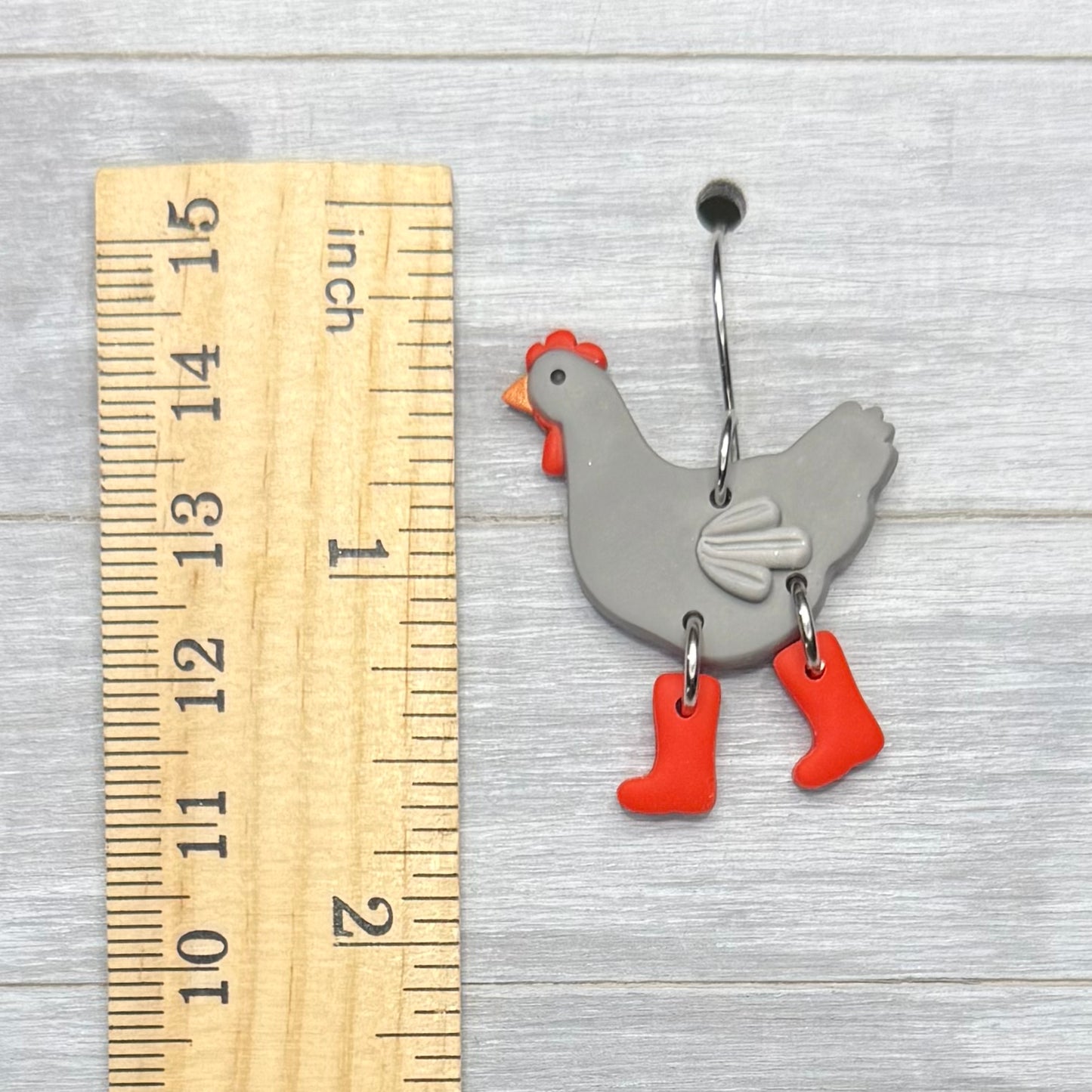 Grey Chicken with Rain Boots