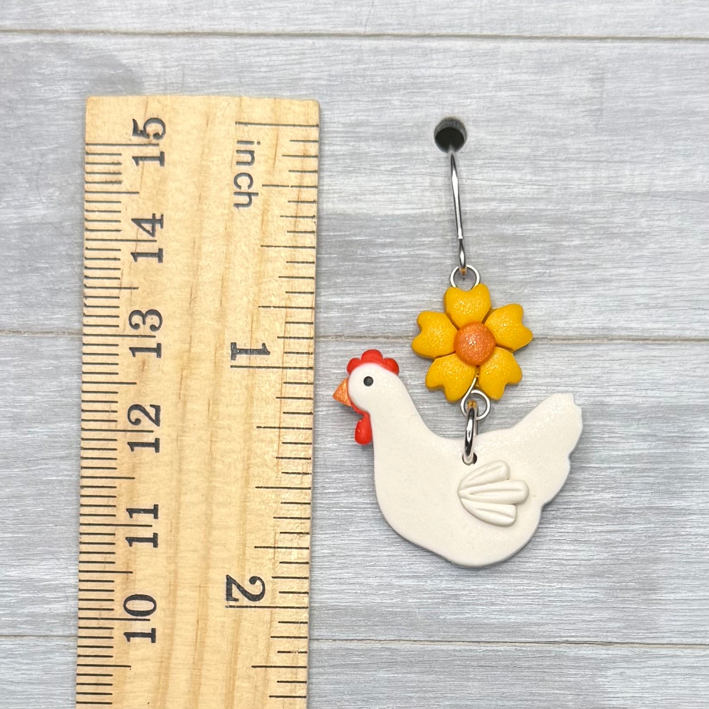 White Chicken Flower Dangles