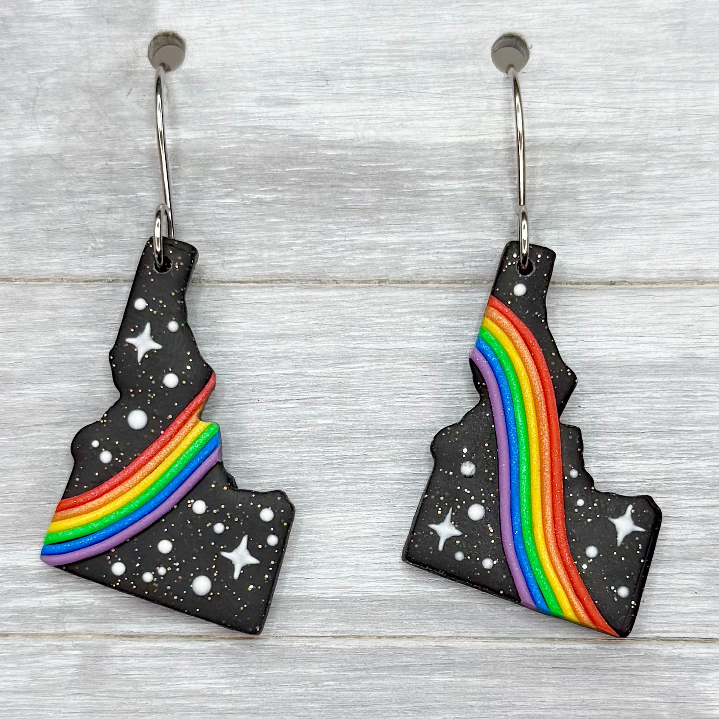 Cosmic Rainbow Idaho Polymer Clay Dangles