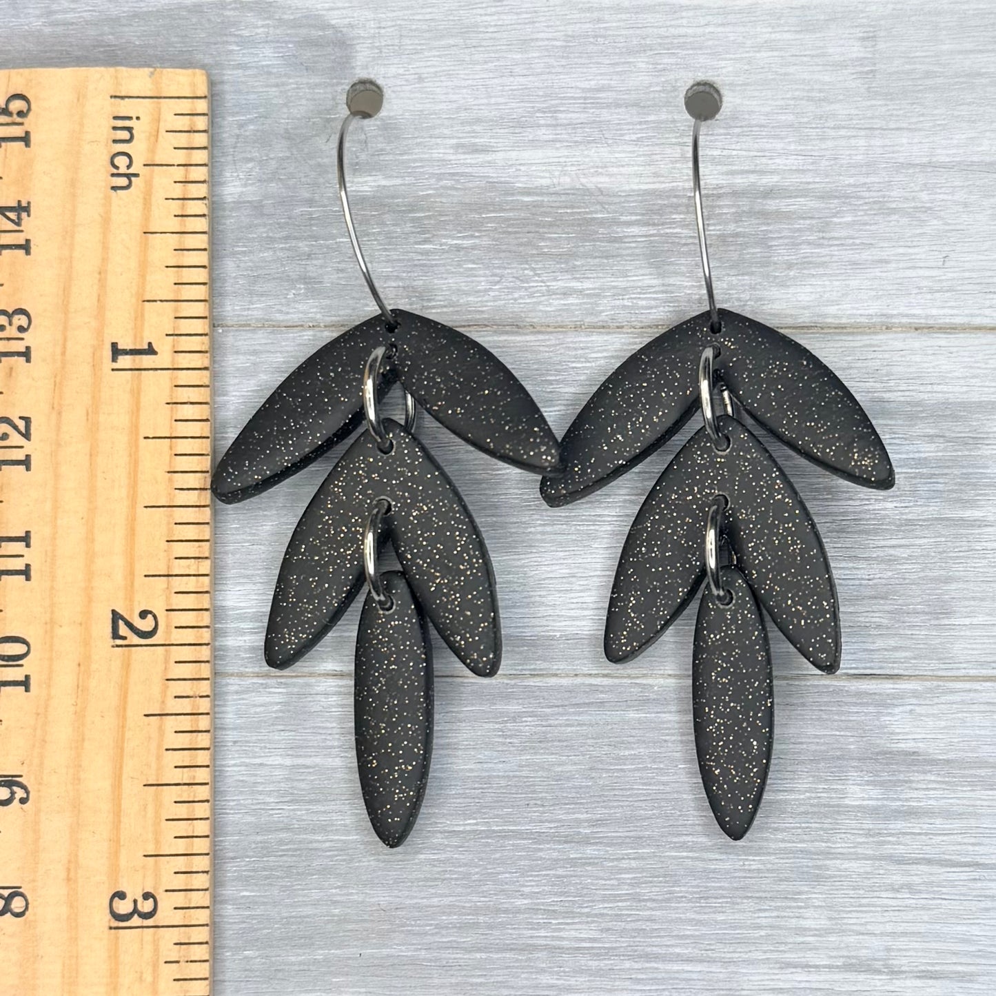 Midnight Triple Hoop Dangles