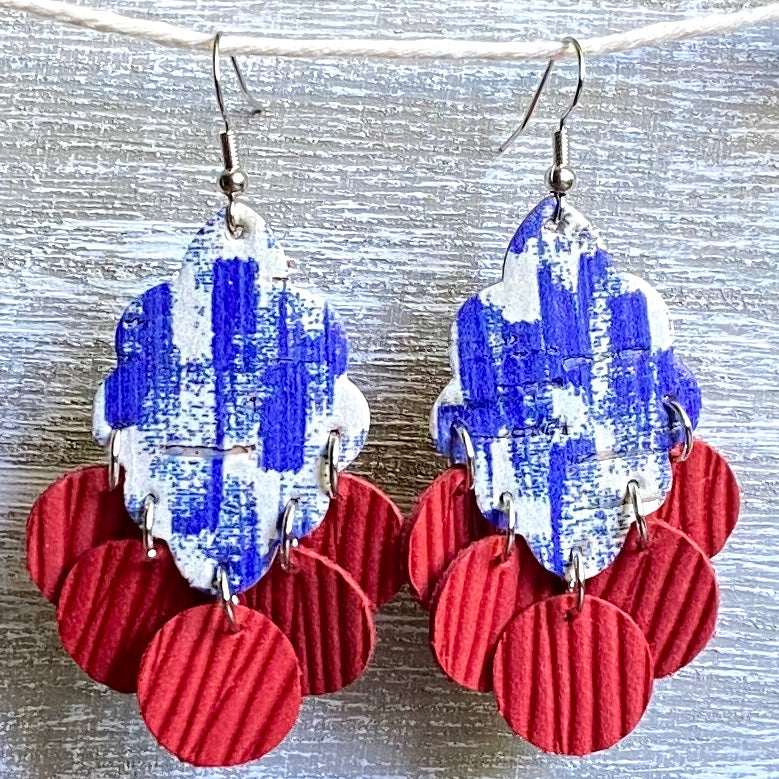 Let Freedom earRING Cork Leather Chandeliers