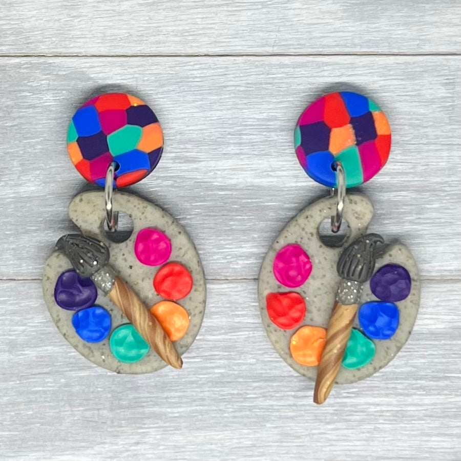 Paint Palette Stud Dangles