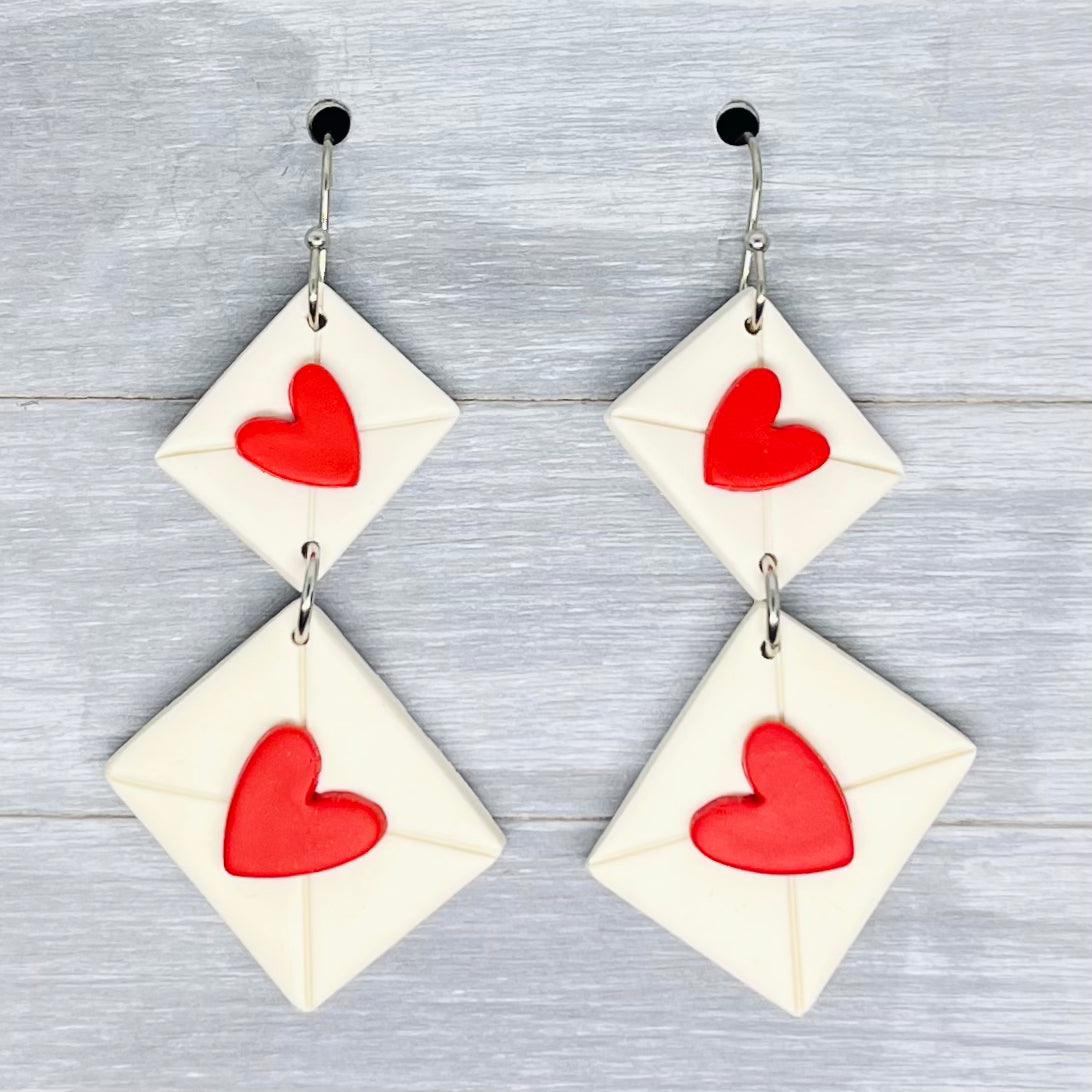 Love Letters Polymer Clay Dangles