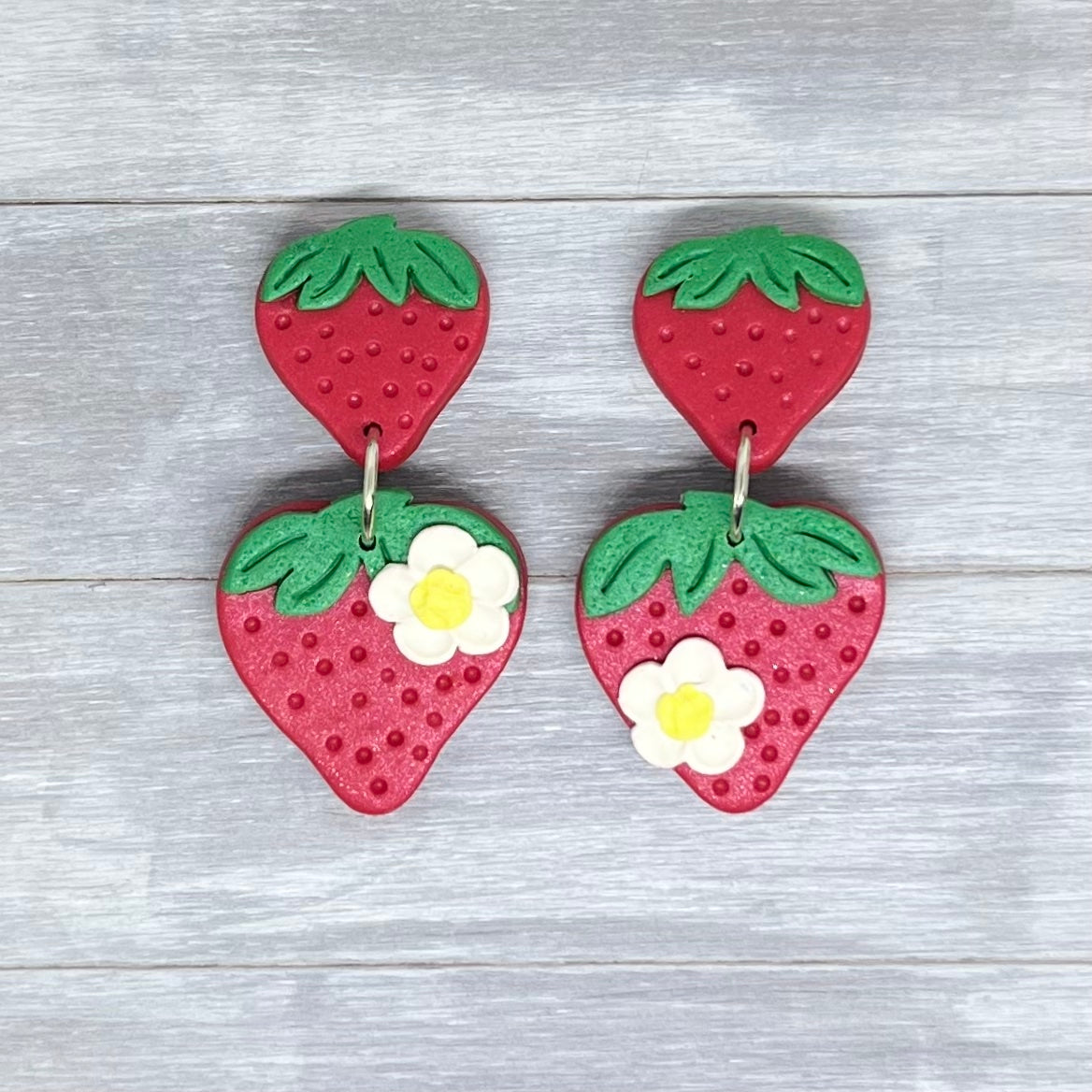 Summer Strawberry Polymer Clay Earrings