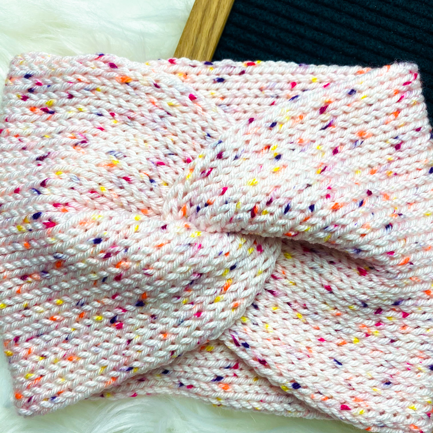 Warm Tone Fruity Speckles Twist Ear Warmer / Headband