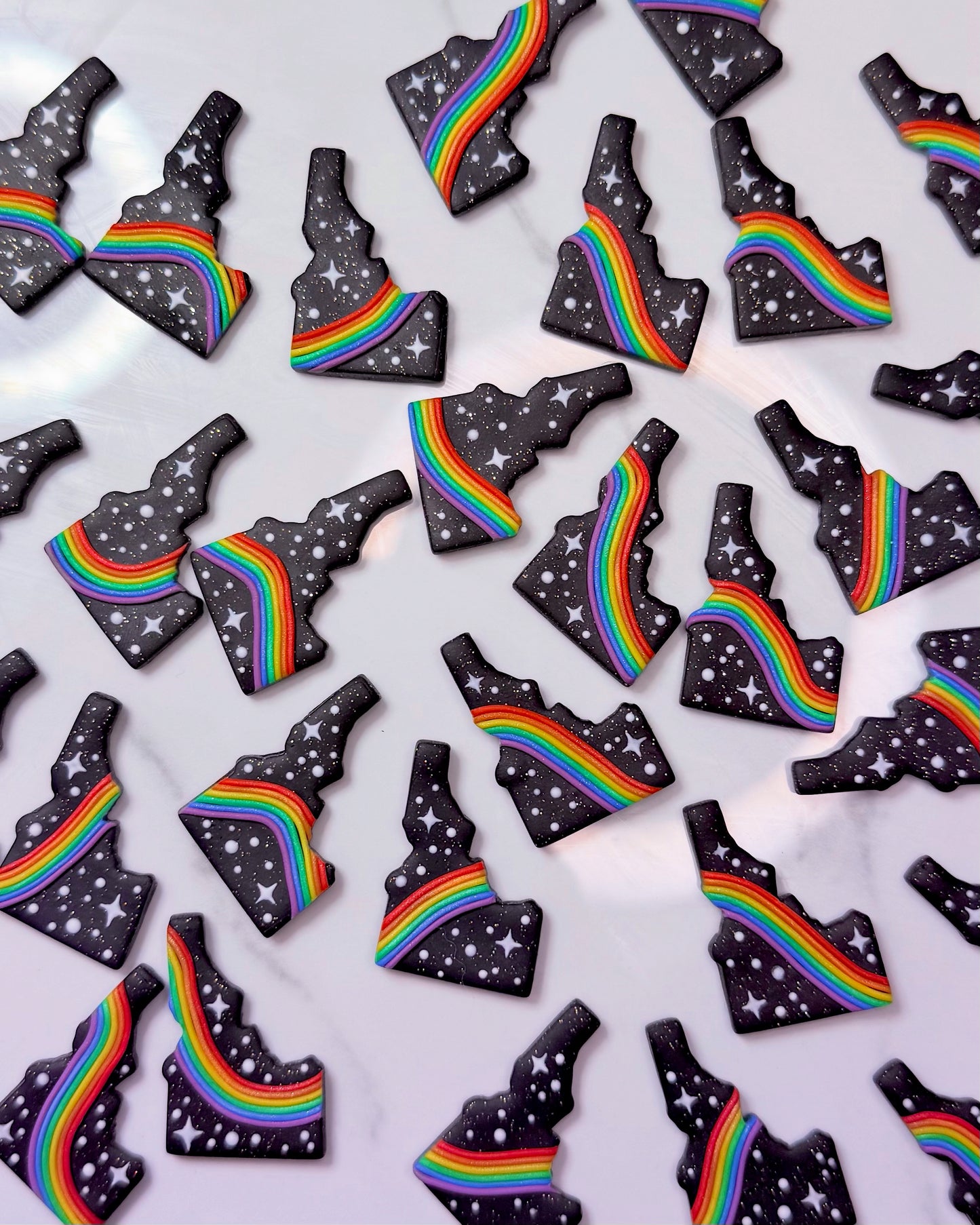 Cosmic Rainbow Idaho Polymer Clay Dangles