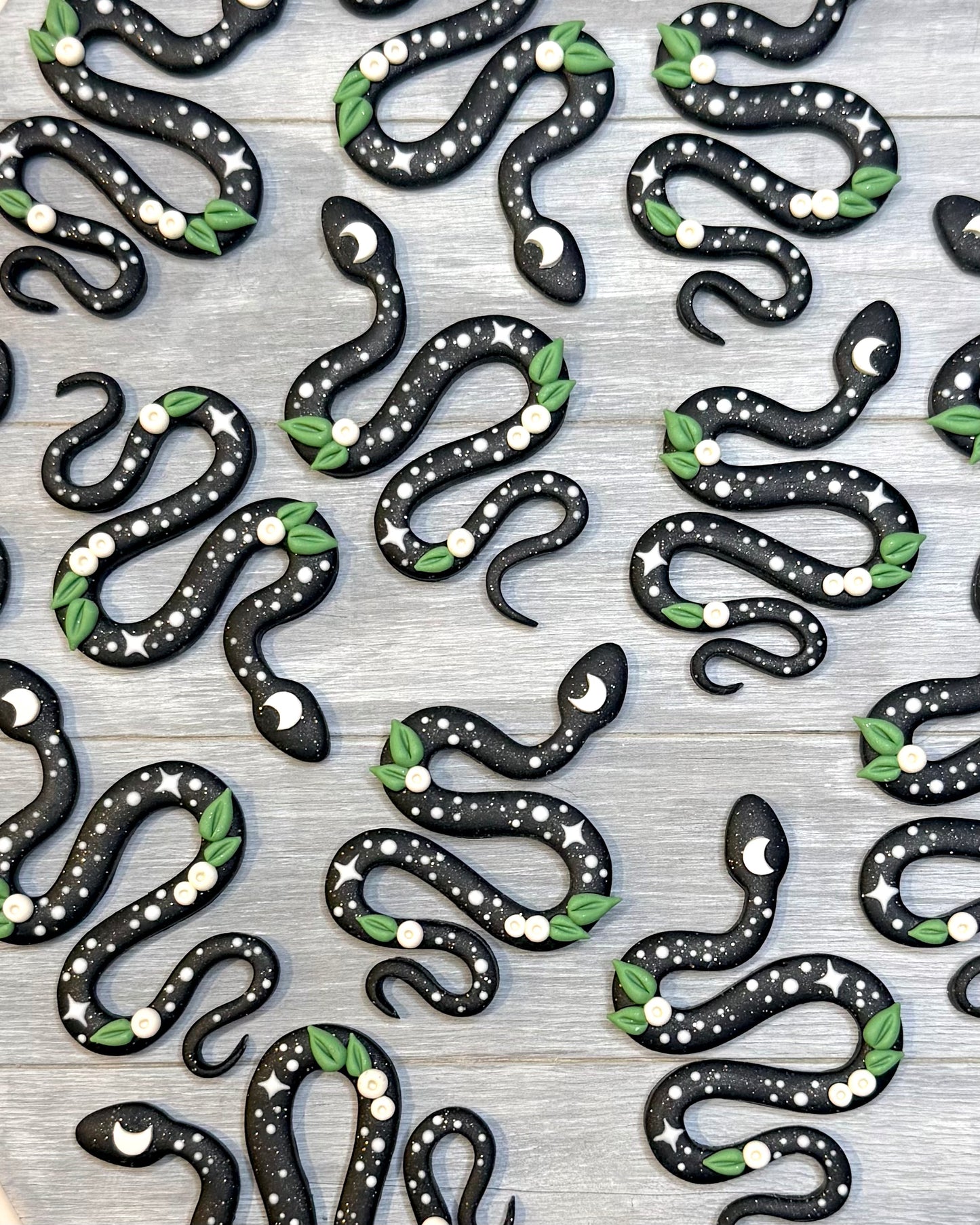 Celestial Snakes Polymer Clay Dangles