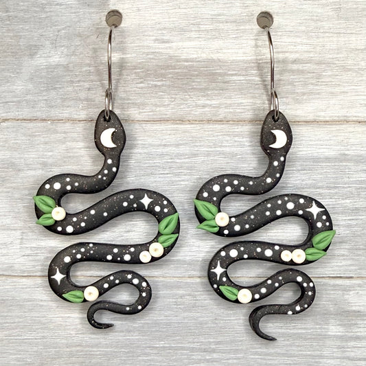 Celestial Snakes Polymer Clay Dangles