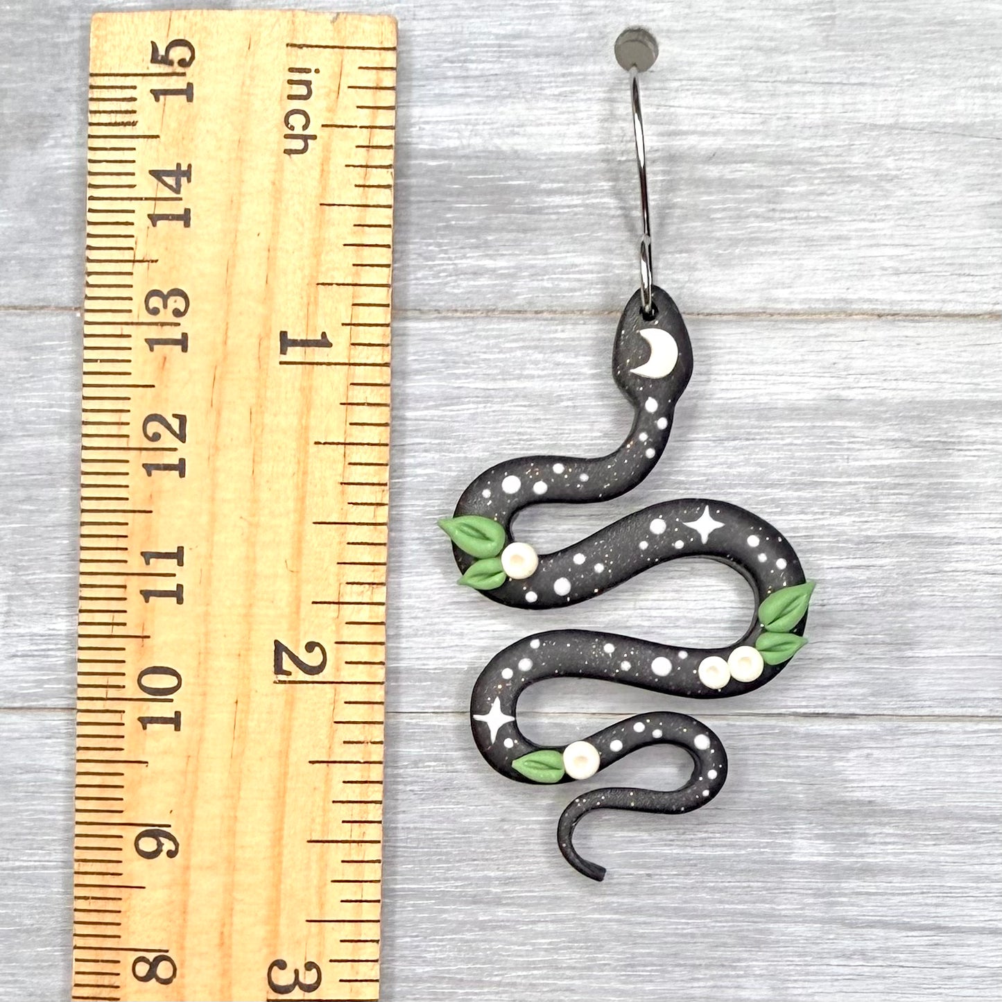 Celestial Snakes Polymer Clay Dangles
