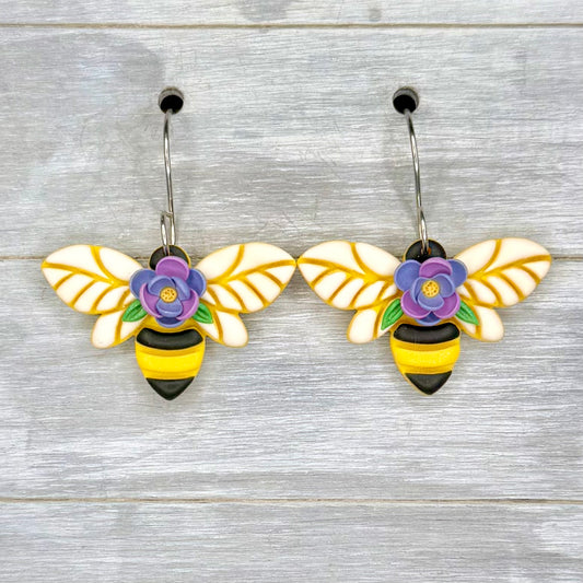 Floral Bee Dangles