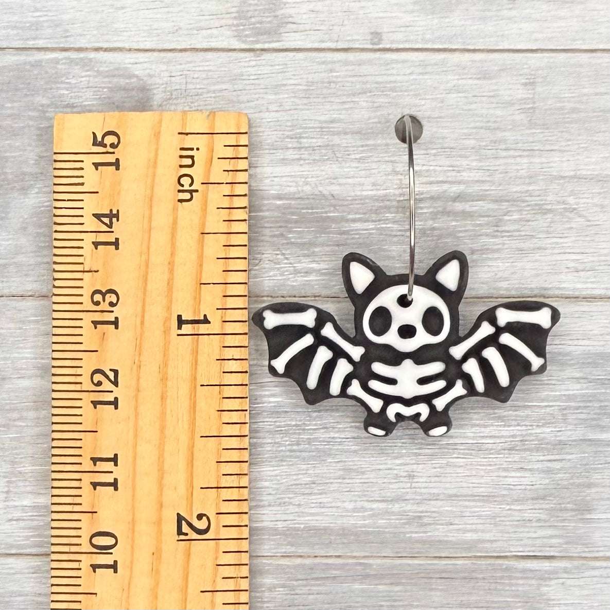 Bat Skeleton Hoop Dangles