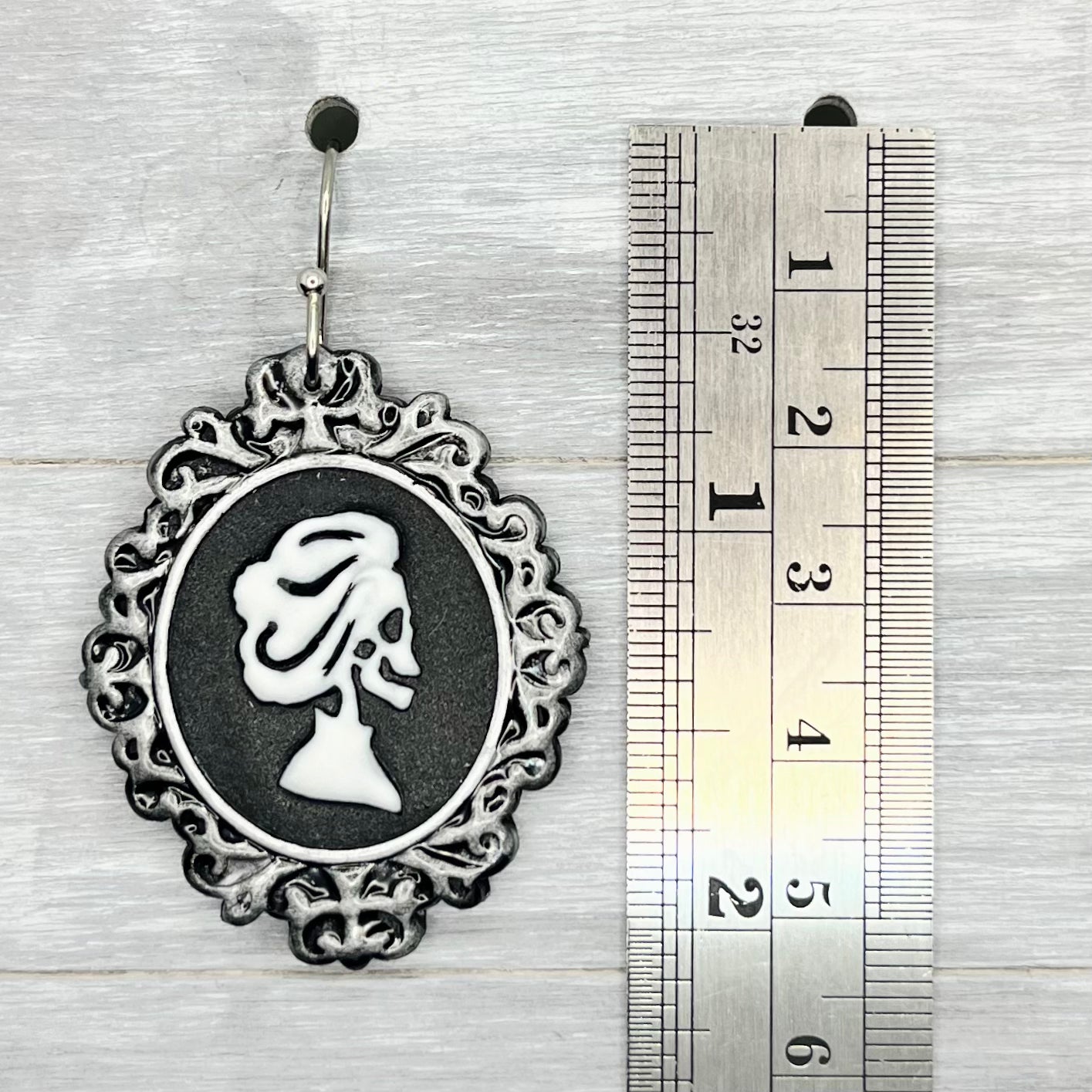 Skeleton Cameo Polymer Clay Dangles