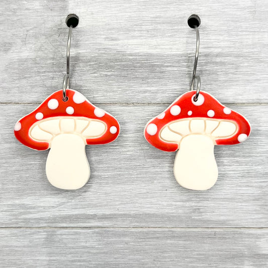 Mushroom Polymer Clay Dangles