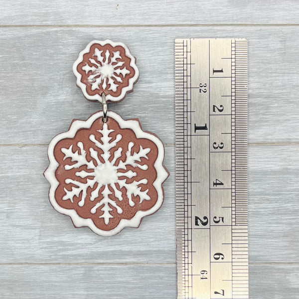 Frosted Gingerbread Stud Dangles