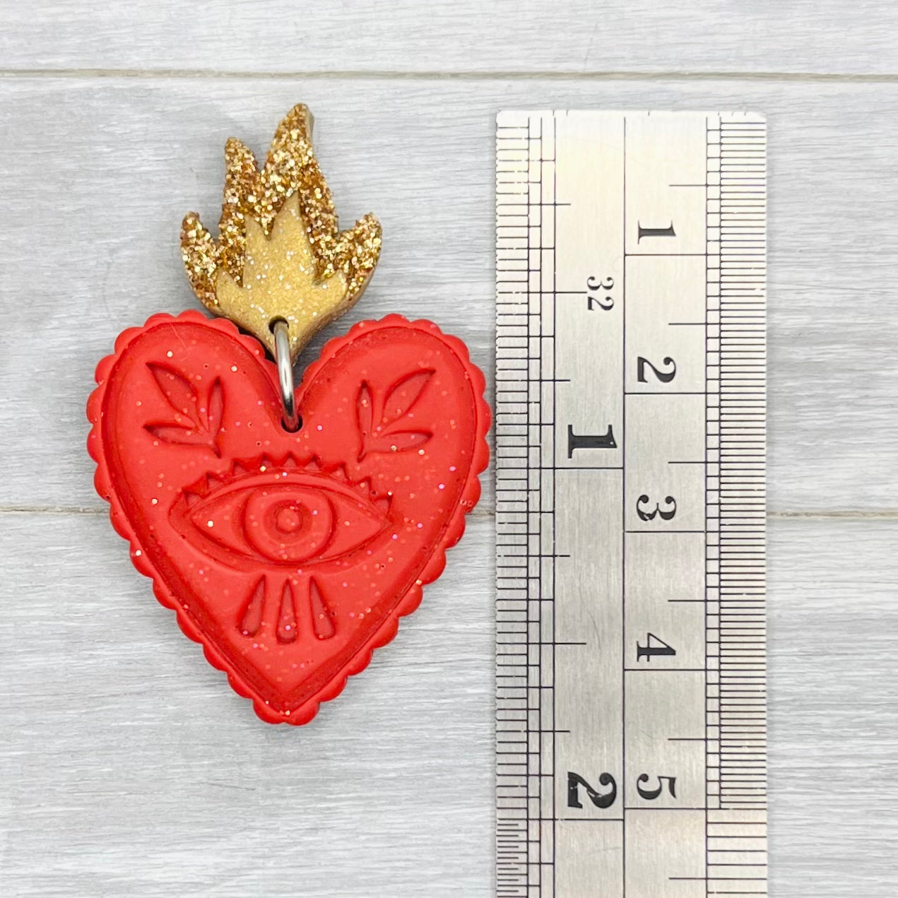 Sacred Heart Polymer Clay Stud Dangles