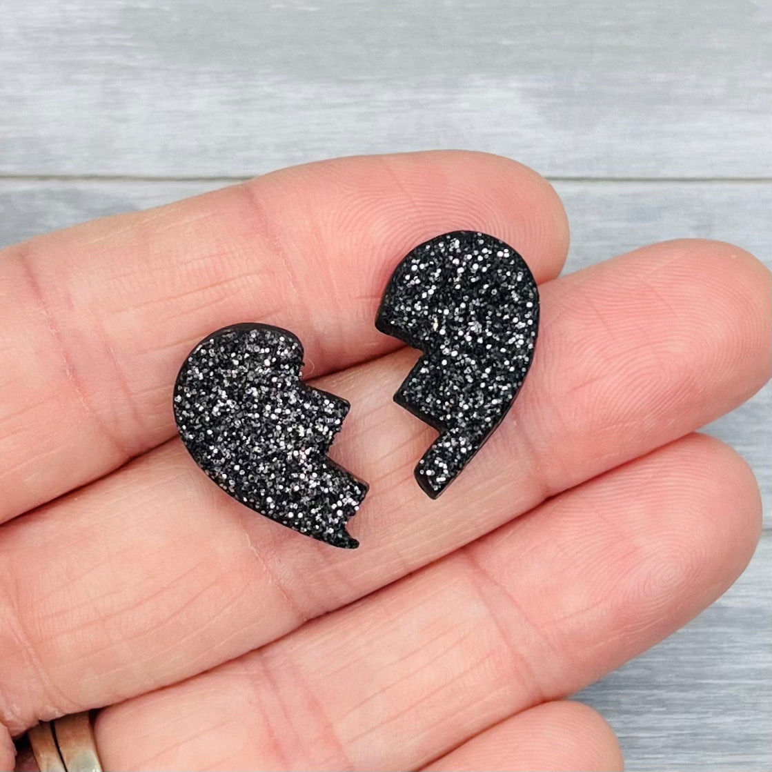 Broken Heart Polymer Clay Studs