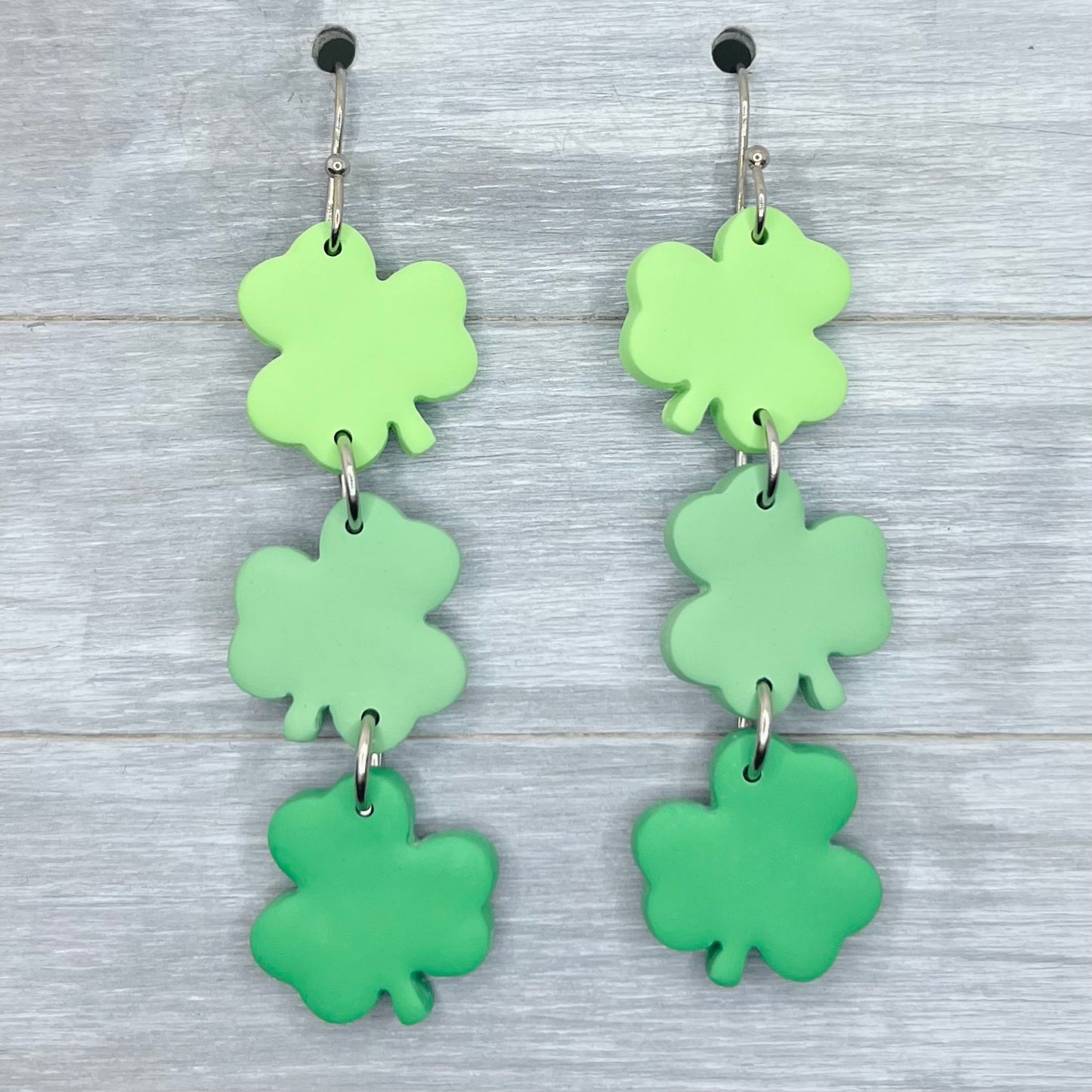 Shamrock Trio Polymer Clay Dangles