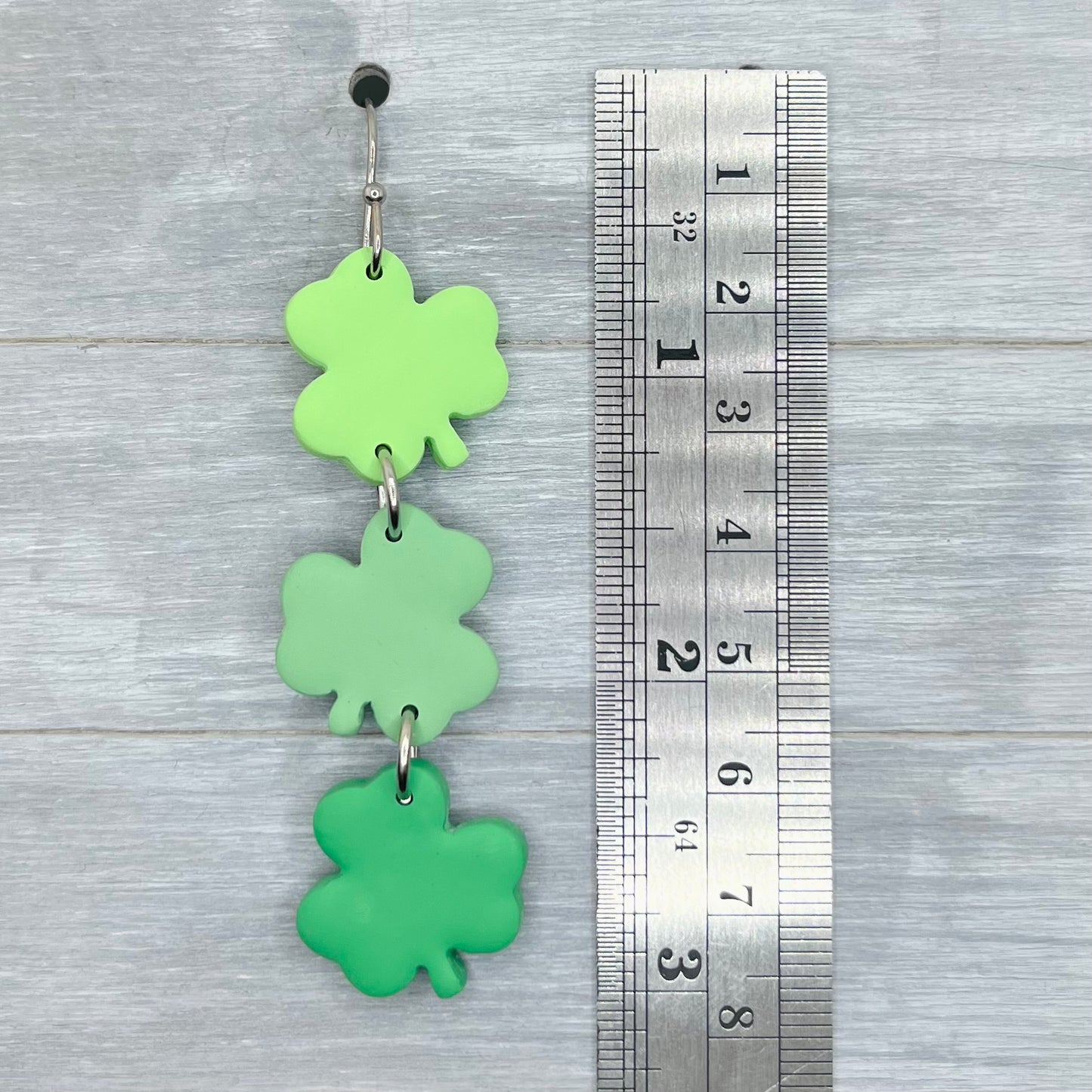 Shamrock Trio Polymer Clay Dangles