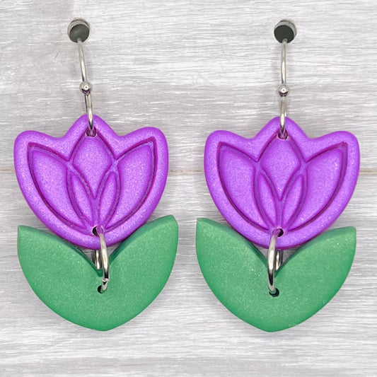 Amethyst Tulip Bloom Dangles