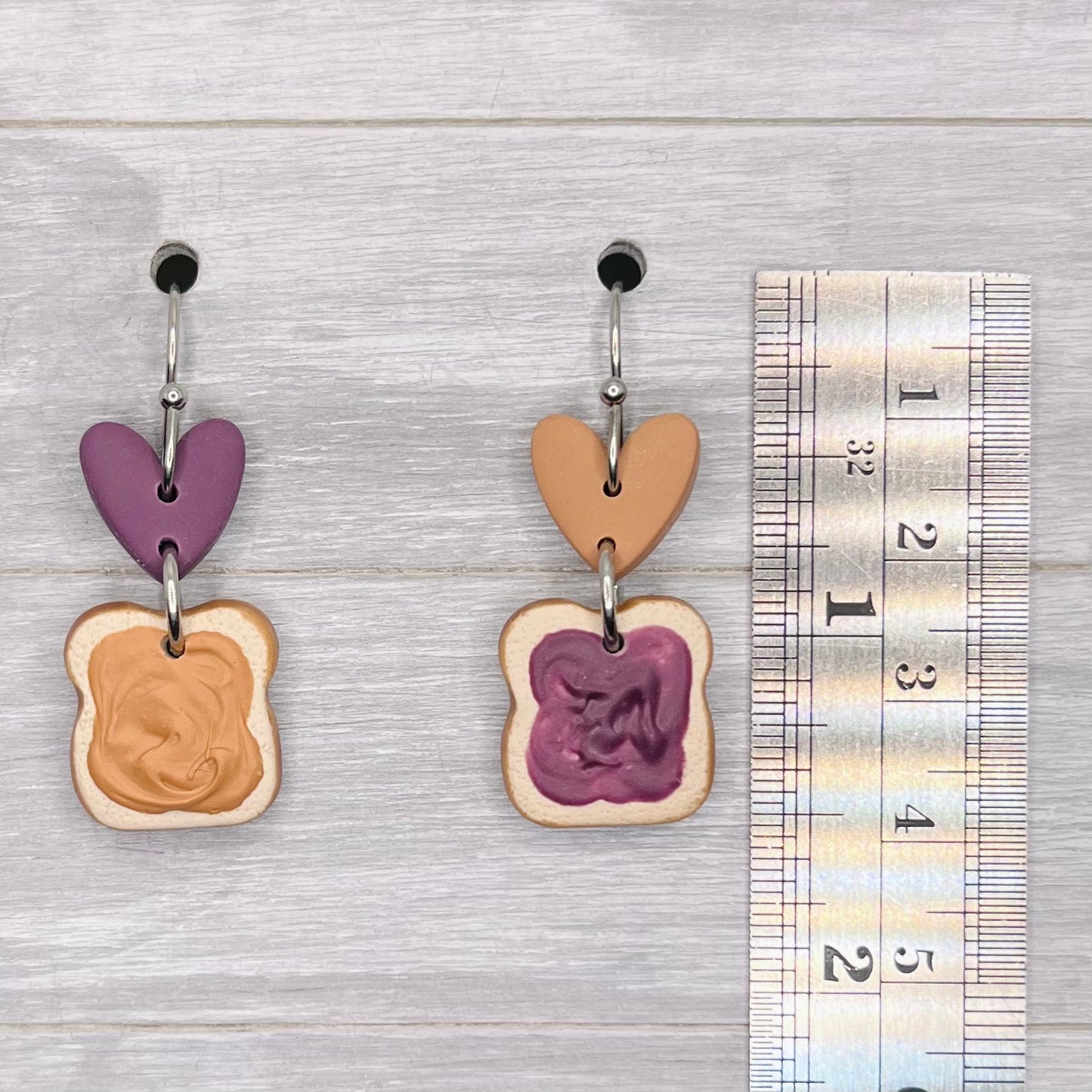 Peanut Butter & Jelly Love Clay Dangles