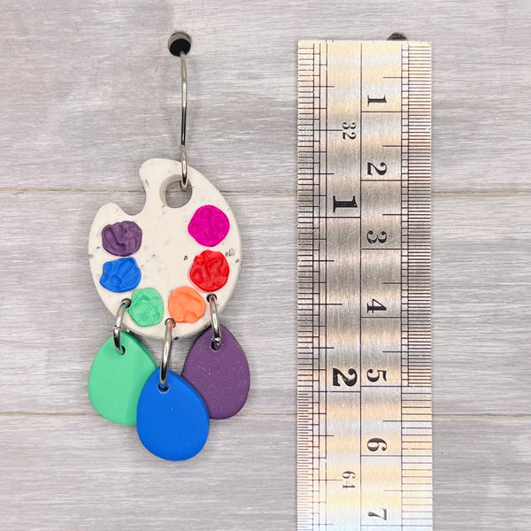 Colorful Paint Pallet Calay Dangles