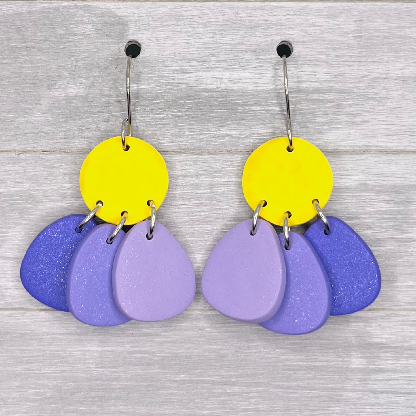 Purple Petal Drop Dangles