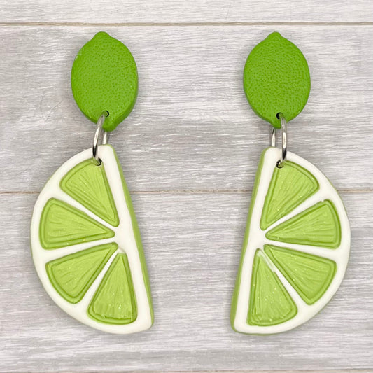 Lime Slice Stud Dangles