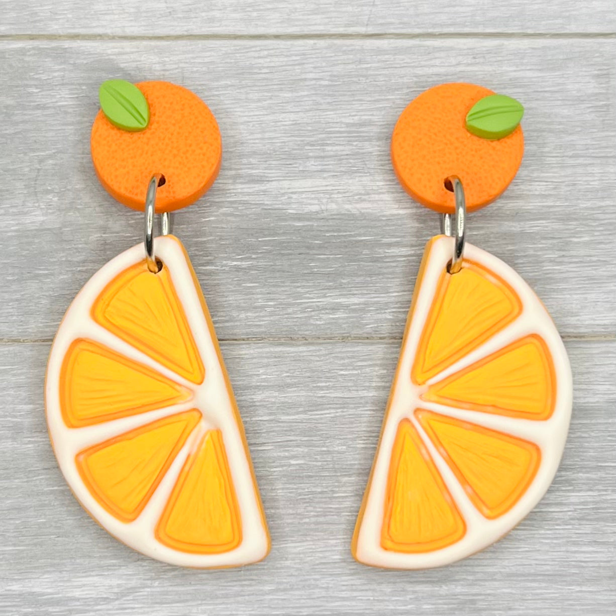 Orange Slice Stud Dangles