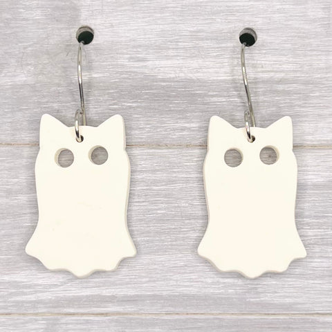 Cat Ghost Polymer Clay Dangles