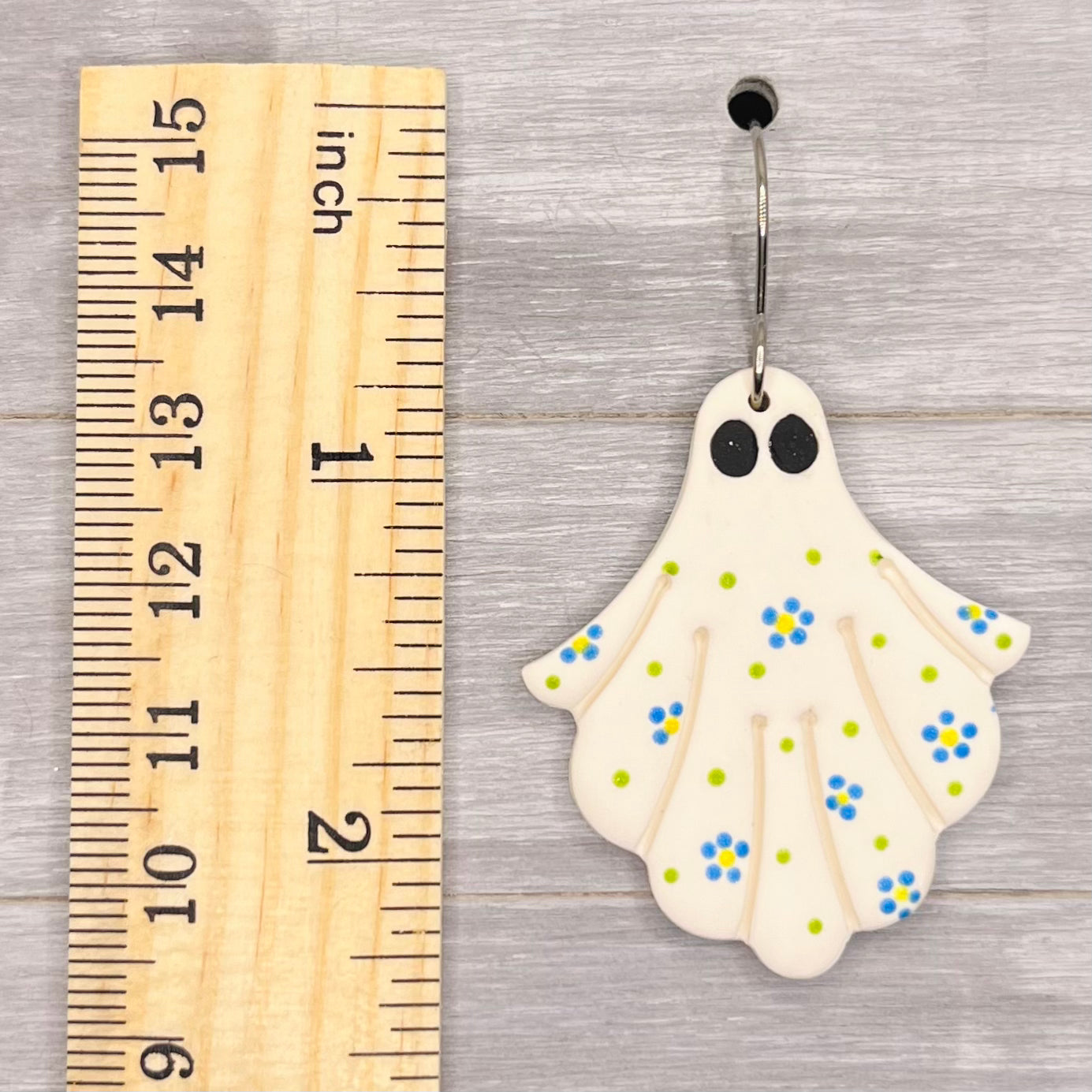 Ditsy Floral Sheet Ghost Polymer Clay Dangles