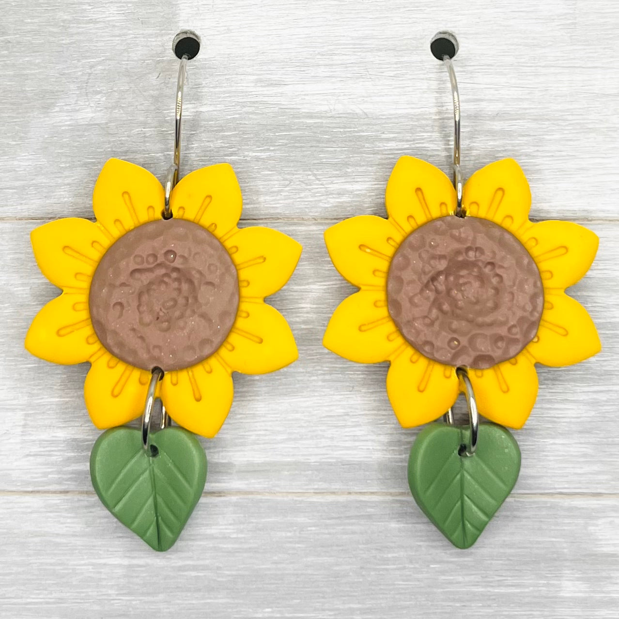 Sunflower Polymer Clay Dangles