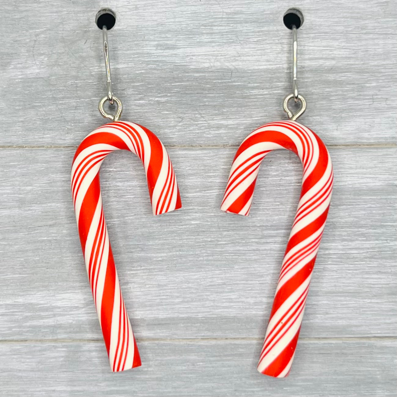 Candy Cane Clay Dangles