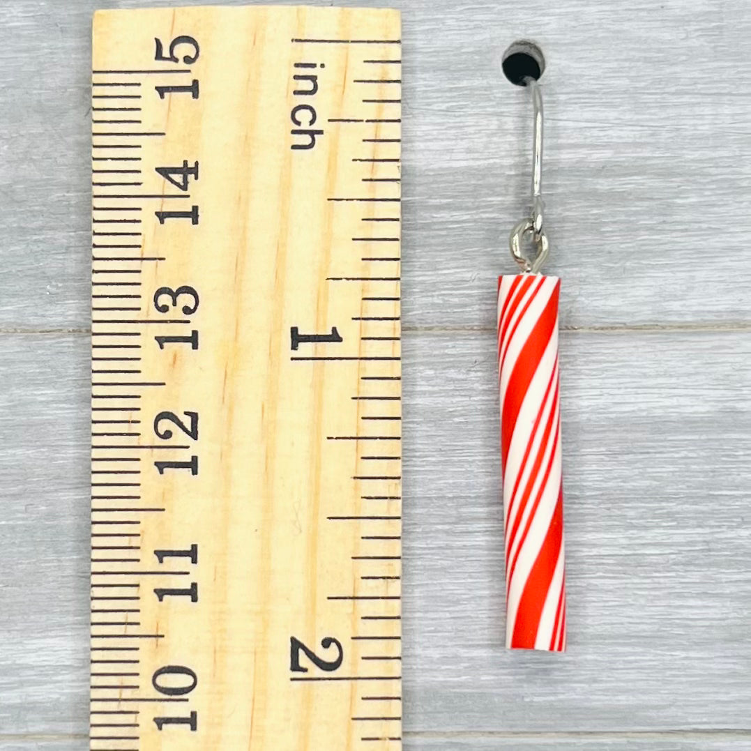 Peppermint Stick Clay Dangles