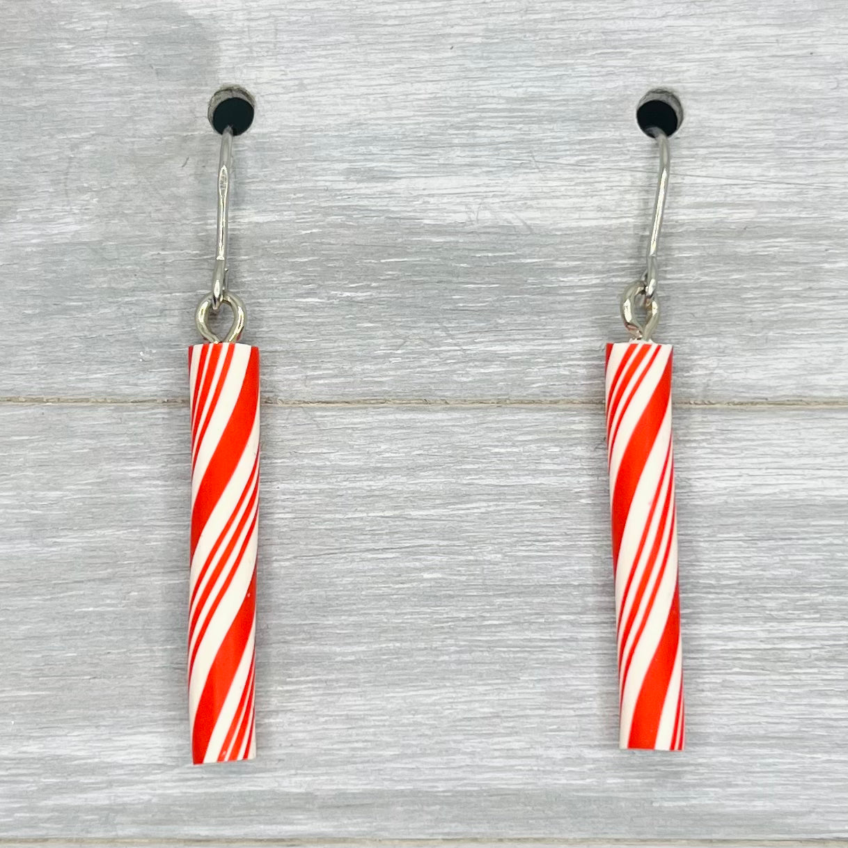 Peppermint Stick Clay Dangles