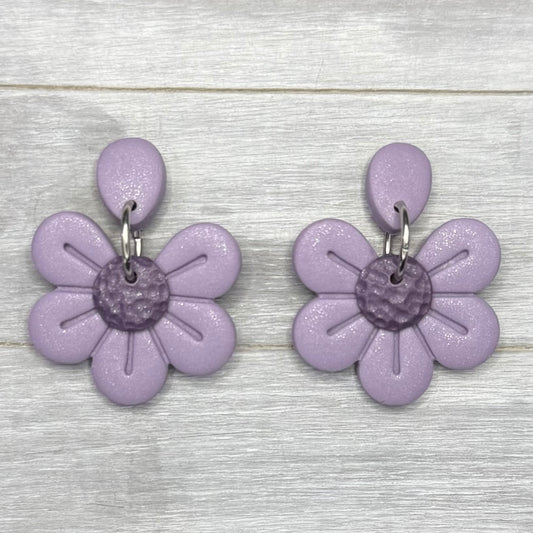 Purple Petal Stud Dangles