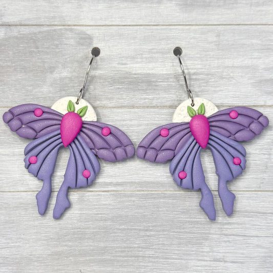 Purple Moth Dangles